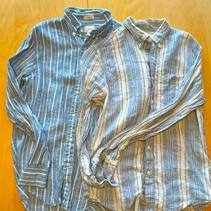 Bundle of 2 Jcrew 100% Irish linen long sleeve shirts- NWOT Classic fit Small